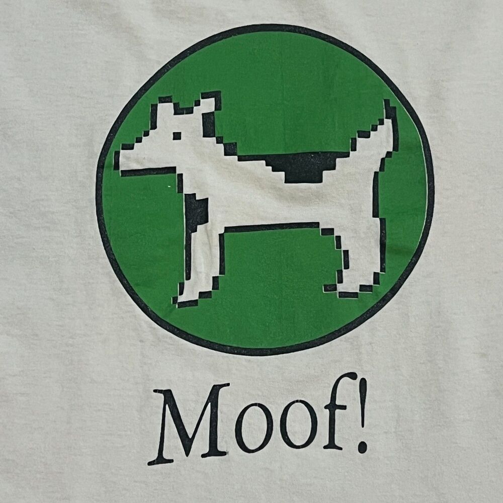 RARE! Vintage 90s Apple Moof Dog Carbon Computing Promo T-Shirt Hanes - Men's XL - Picture 5 of 7